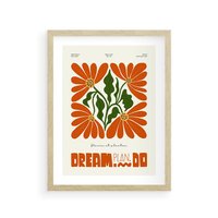 Plakat w ramie 40x50 - Księga Abstrakcji - sztuka nowoczesna, kolorowe kwiaty - rama drewno