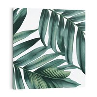 Obraz na płótnie 40x40 - Ruchome liście czasu - liście palmy, tropikalne