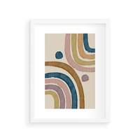Plakat w ramie 40x50 - Kształtujące Inspiracje - abstrakcyjne tęcze, kompozycja - rama biała