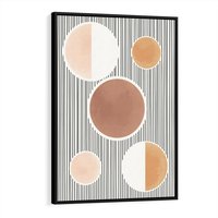 Obraz w ramie 50x70 - Rozplątane Granice - abstrakacyjna nowoczesna sztuka, koła okręgi - rama czarna