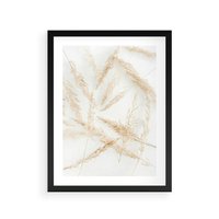 Plakat w ramie 30x40 - Pampas w Stylu Boho: Kompozycja Natury - suche trawy, pampas - rama czarna