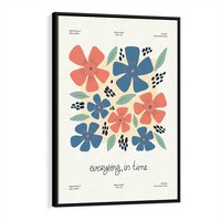 Obraz w ramie 70x100 - Kształtując Marzenia - kwiaty, nowoczesna abstrakcja - rama czarna