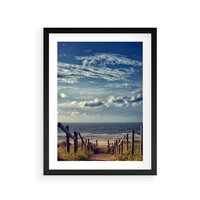 Plakat w ramie 40x50 - Plaża i morze - plaża, morze - rama czarna