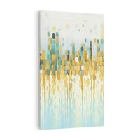 Obraz na płótnie 80x120 - Turkusowa Harmonia - abstrakcja, geometryczne plamki