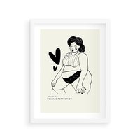 Plakat w ramie 30x40 - Wyrażenie Piękna - rysunek, sztuka nowoczesna - rama biała