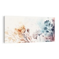 Obraz na płótnie 120x60 - Nostalgiczne tańce pędzla - akwarelowe kwiaty, gałęzie
