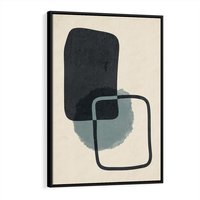 Obraz w ramie 50x70 - Migotliwe Refleksje - abstrakcyjne nieregularne kształty, minimalistyczny plakat - rama czarna