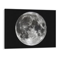 Obraz w ramie 100x70 - Księżycowa Aura - zdjęcie, ogromny księżyc na czarnym tle - rama czarna