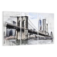 Obraz na płótnie 120x80 - Sztuka mostu w Nowym Jorku - sztuka, most
