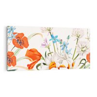 Obraz na płótnie 100x50 - Polne Kwiaty - polne kwiaty, na białym tle