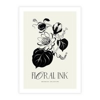 Plakat bez ramy 50x70 - Odbicie kwiatowych chwil - kwiaty, typografia