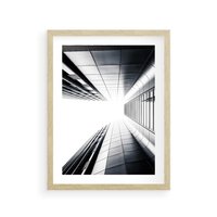 Plakat w ramie 50x70 - Architektura o Prostych Formach - architektura, proste formy - rama drewno
