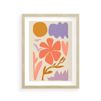 Plakat w ramie 30x40 - Nowoczesne Światło - abstrakcyjny obraz, pastelowe kolory - rama drewno