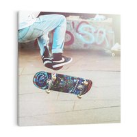 Obraz na płótnie 30x30 - Skateboardowe Rytmy na Desce - deskorolka, skateboard