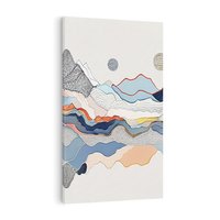 Obraz na płótnie 50x70 - Dynamiczne Góry - akwarelowe graficzne góry, krajobraz