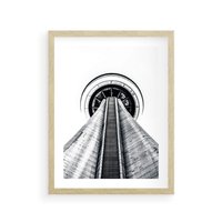 Plakat w ramie 50x70 - Perspektywa Wieży - architektura, wieża - rama drewno
