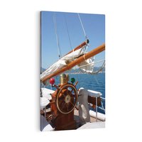 Obraz na płótnie 70x100 - Podróż Morska - statek, ster