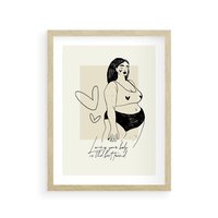 Plakat w ramie 50x70 - Moc to Ona - rysunek, sztuka nowoczesna - rama drewno