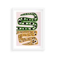 Plakat w ramie 30x40 - Mroczne Wypaczenia - abstrakcyjny obraz, dziwne kształty - rama biała