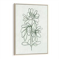 Obraz w ramie 50x70 - Spokojne Poddanie Naturze - zielony plakat, roślinne inspiracje - rama drewno