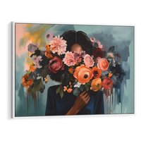 Obraz w ramie 70x50 - Ukryte Emocje - obraz, akwarela - rama biała