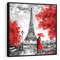 Obraz w ramie 50x50 - Paryż Wieża - Paryż, Wieża - rama czarna