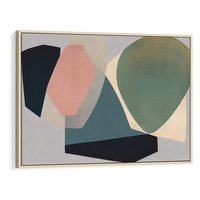 Obraz w ramie 70x50 - Szare Tło Plam - abstrakcyjne plamy, kształty - rama drewno