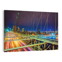 Obraz na płótnie 120x80 - Most w USA - Światła i samochody - most, USA