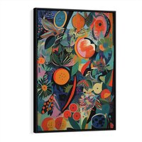 Obraz w ramie 50x70 - Echa Nietuzinkowych Wzorców - abstrakcyjny obraz olejny, jak picasso - rama czarna