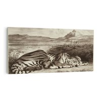 Obraz na płótnie 140x70 - "Królewski Tygrys" Eugène Delacroix - Reprodukcja - reprodukcja, obraz na płótnie