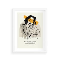 Plakat w ramie 40x50 - Sztuka Kobiecej Osobowości - nowoczesna grafika, kobieta - rama biała