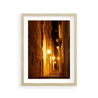 Plakat w ramie 30x40 - Miasto Pod Gwieździstym Niebem - uliczka, perspektywa - rama drewno
