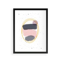 Plakat w ramie 30x40 - Migocące Odbicia - abstrakcyjna kompozycja, jak ręcznie malowana - rama czarna