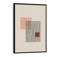 Obraz w ramie 50x70 - Przenikające Formy - nowoczesna sztuka, minimalizm - rama czarna