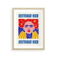 Plakat w ramie 50x70 - Przenikające Refleksje - sztuka abstrakcyjna, nowoczesny plakat - rama drewno