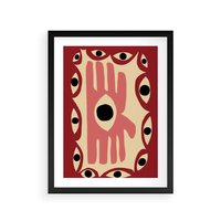 Plakat w ramie 30x40 - Migotliwe Kształty - abstrakcyjny obraz, boho styl - rama czarna