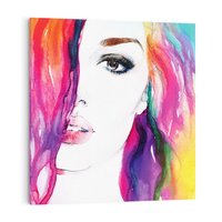 Obraz na płótnie 80x80 - Kobieta Twarz Abstrakcja - kobieta, twarz