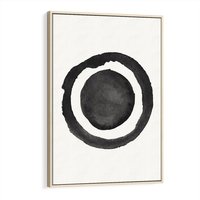 Obraz w ramie 80x120 - Bezgraniczne Widoki - abstrakcyjne plamy okręgi, akwarelowe - rama drewno