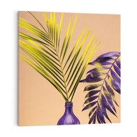 Obraz na płótnie 80x80 - Delikatne Piękno - palma, pastele