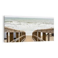 Obraz na płótnie 140x70 - Morze i drewniany pomost - morze, pomost