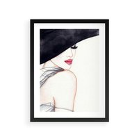 Plakat w ramie 40x50 - Stylowa Ekspresja - kobieta, moda - rama czarna