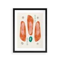 Plakat w ramie 50x70 - Księga Barw - abstrakcyjne formy, dominujący kolor pomarańczowy - rama czarna