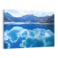 Obraz na płótnie 120x80 - Jezioro - Góry, chmury i niebo - jezioro, góry