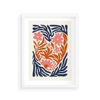 Plakat w ramie 40x50 - Kwiatami Splecione - kwiaty, nowoczesny plakat - rama biała