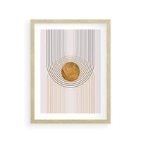 Plakat w ramie 40x50 - Złota Geometria - styl modern, złoto - rama drewno