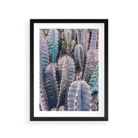 Plakat w ramie 30x40 - Kaktusowy Raj - kaktusy, dużo kaktusów - rama czarna