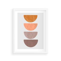 Plakat w ramie 50x70 - Minimalizm i Geometria - minimalistyczny obraz, mid-century styl - rama biała