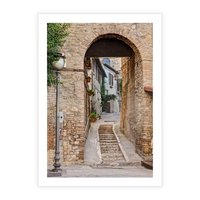 Plakat bez ramy 40x50 - Klimatyczna Uliczka w Grecji - uliczka, Grecja