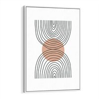 Obraz w ramie 70x100 - Przenikające Widzenia - półkola, koło - rama biała