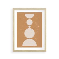 Plakat w ramie 30x40 - Podróżne Echa - mid century styl, nowoczesna grafika - rama drewno